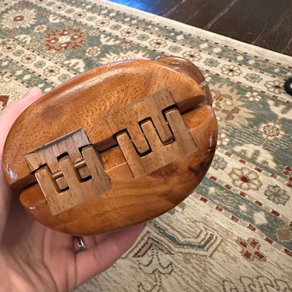 Timmy Woods Wooden Handmade Handbag with Gold Accents - Picture 3 of 10